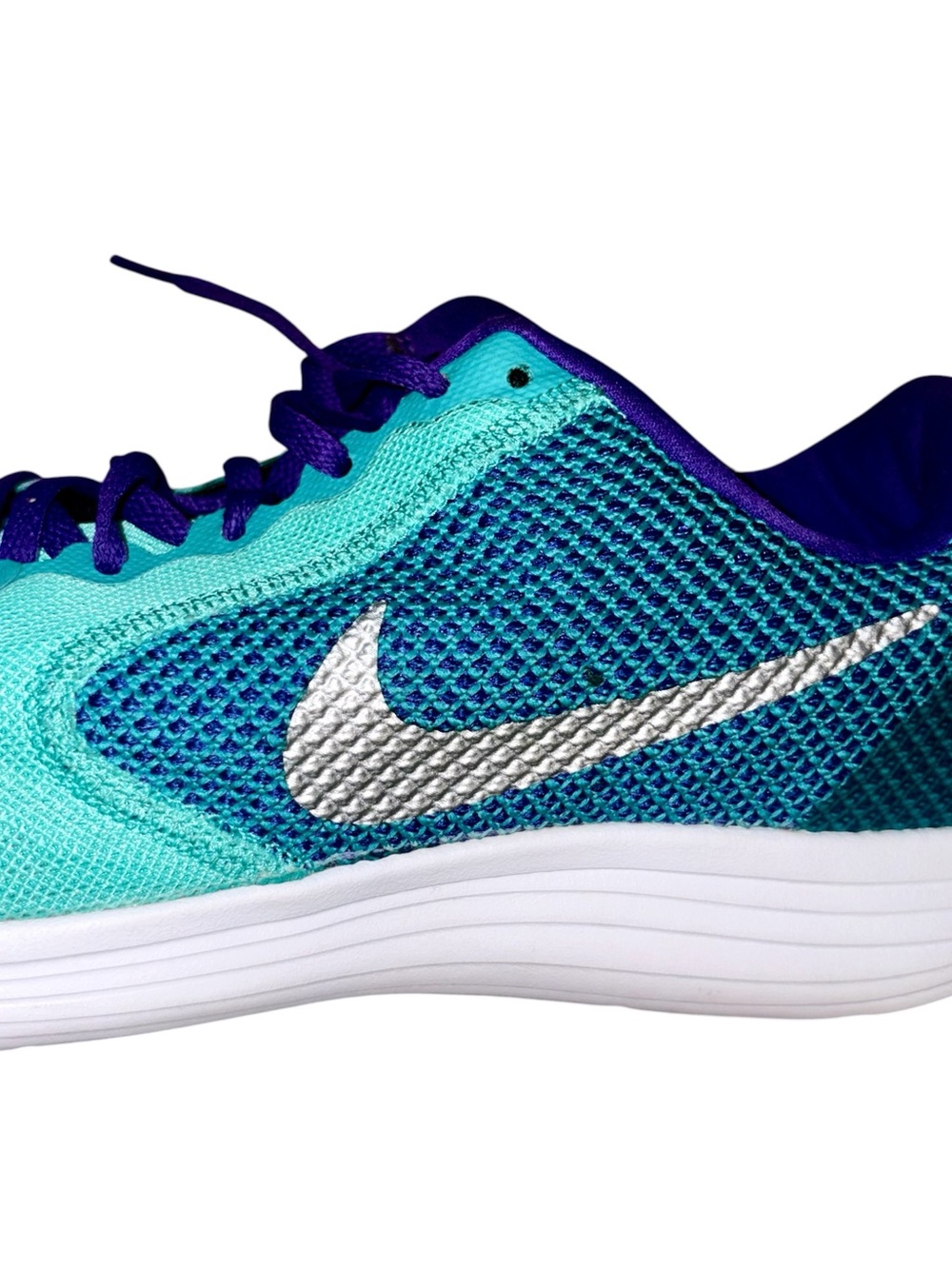 Nike Revolution 3 Women's Running Shoes | Hyper Violet Purple Teal - Picture 3 of 10